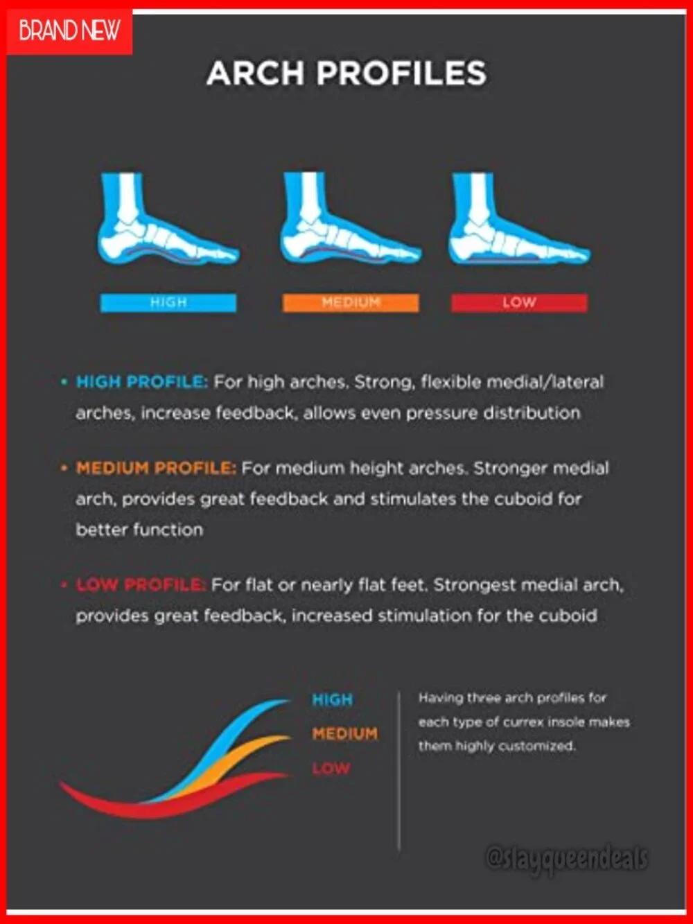 RunPro Insoles for Running Shoes, Arch Support Inserts, Size XL